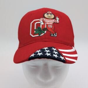 Ohio State Buckeyes Hat Cap Strap Back Mens One Size Red NCAA Football Brutus